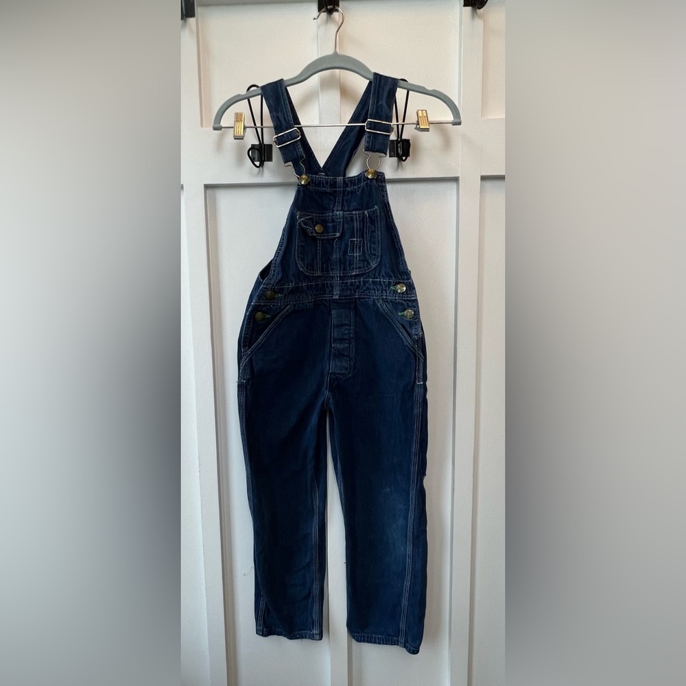 Pointer Brand Youth Denim Overalls Boys Girls 7/8 USA Workwear Carpenter VTG